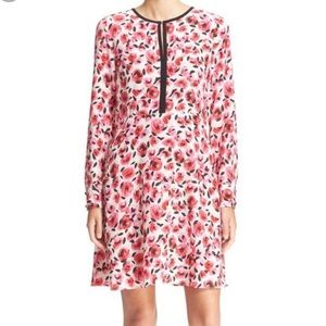Kate Spade pink roses silk dress sz 14